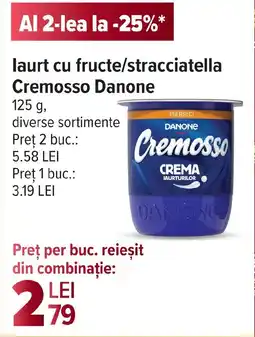 Carrefour laurt cu fructe/stracciatella Cremosso Danone Ofertă