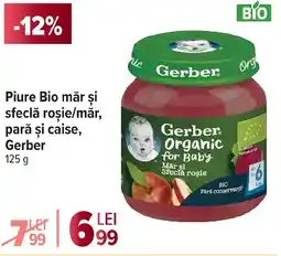 Carrefour Piure Bio măr şi sfeclă roşie/măr, pară şi caise, Gerber Ofertă
