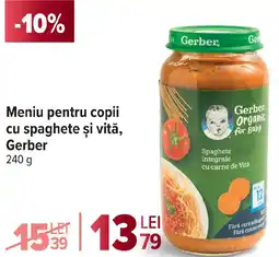 Carrefour Meniu pentru copii cu spaghete şi vită, Gerber Ofertă