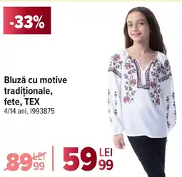 Carrefour Bluză cu motive tradiţionale, fete, TEX Ofertă