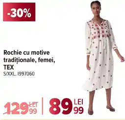 Carrefour Rochie cu motive tradiționale, femei, TEX Ofertă
