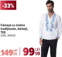 Carrefour Cămaşă cu motive tradiţionale, bărbați, TEX Ofertă