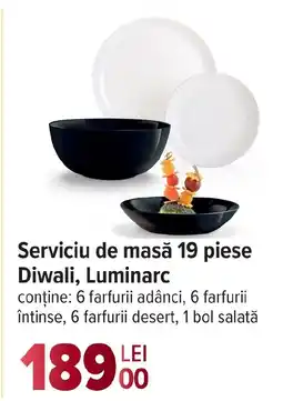 Carrefour Serviciu de masă 19 piese Diwali, Luminarc Ofertă