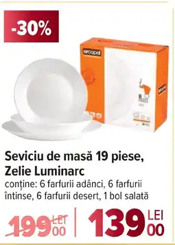 Carrefour Seviciu de masă 19 piese, Zelie Luminarc Ofertă