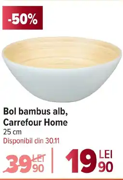 Carrefour Bol bambus alb, Carrefour Home Ofertă