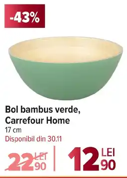 Carrefour Bol bambus verde, Carrefour Home Ofertă