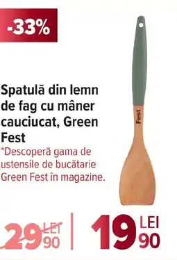 Carrefour Spatulă din lemn de fag cu mâner cauciucat, Green Fest Ofertă