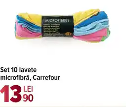 Carrefour Set 10 lavete microfibră, Carrefour Ofertă