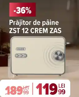 Carrefour Prăjitor de pâine ZST 12 CREM ZAS Ofertă