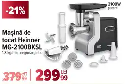 Carrefour Maşină de tocat Heinner MG-2100BKSL Ofertă