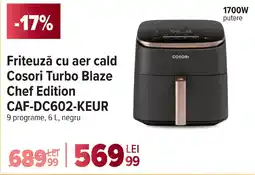 Carrefour Friteuză cu aer cald Cosori Turbo Blaze Chef Edition CAF-DC602-KEUR Ofertă