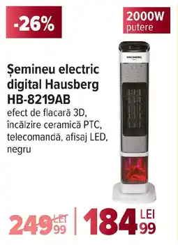 Carrefour Şemineu electric digital Hausberg HB-8219AB Ofertă