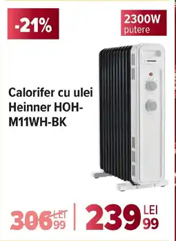 Carrefour Calorifer cu ulei Heinner HOH- M11WH-BK Ofertă