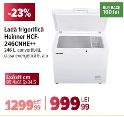 Carrefour Ladǎ frigorifică Heinner HCF- 246CNHE++ Ofertă