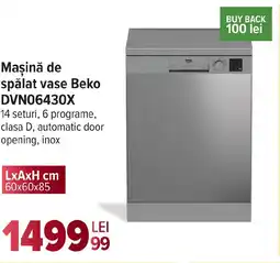 Carrefour Maşină de spălat vase Beko DVN06430X Ofertă