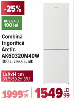 Carrefour Combină frigorifică Arctic, AK60320M40W Ofertă