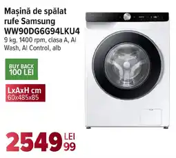 Carrefour Maşină de spălat rufe Samsung WW90DG6G94LKU4 Ofertă