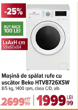 Carrefour Maşină de spălat rufe cu uscător Beko HTV8726XSW Ofertă