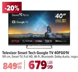 Carrefour Televizor Smart Tech Google TV 40FG01V Ofertă