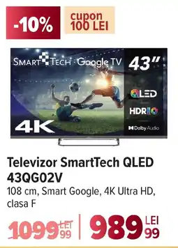 Carrefour Televizor SmartTech QLED 43QG02V Ofertă