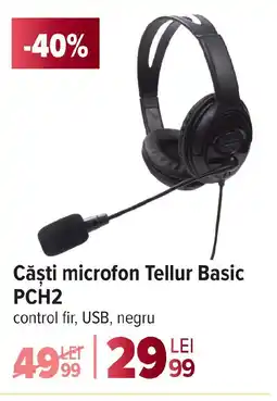 Carrefour Căşti microfon Tellur Basic PCH2 Ofertă