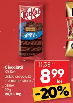 PROFI Ciocolată Kit Kat dublu ciocolată / caramel sǎrat/ alune Ofertă