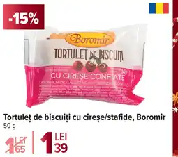 Carrefour Market Tortuleţ de biscuiți cu cireșe/stafide, Boromir Ofertă