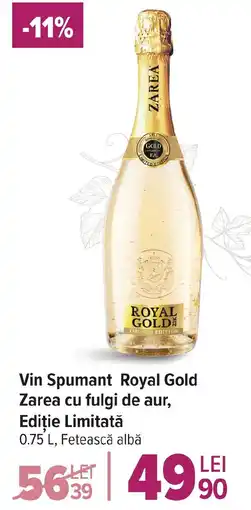 Carrefour Market Vin Spumant Royal Gold Zarea cu fulgi de aur, Editie Limitată Ofertă