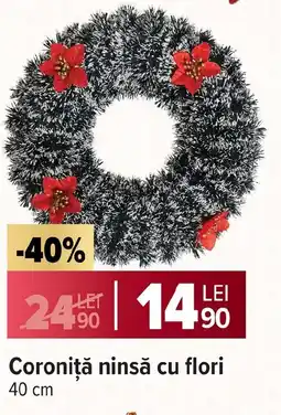 Carrefour Market Coroniță ninsă cu flori Ofertă