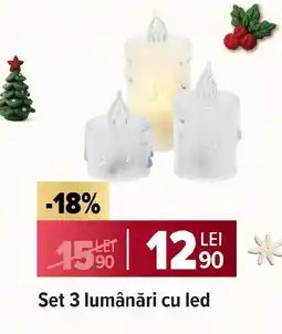 Carrefour Market Set 3 lumânări cu led Ofertă