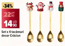 Carrefour Market Set x 4 tacâmuri decor Crăciun Ofertă