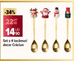 Carrefour Set x 4 tacâmuri decor Crăciun Ofertă