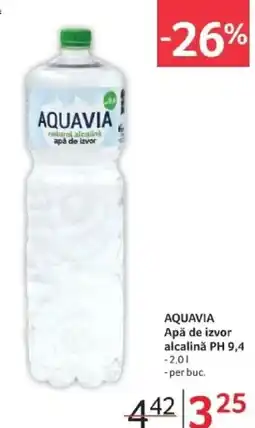 Selgros AQUAVIA Apă de izvor alcalinǎ PH 9,4 Ofertă