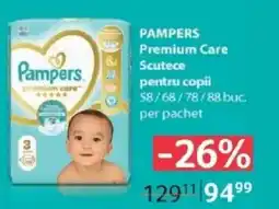 Selgros PAMPERS Premium Care Scutece pentru copii Ofertă