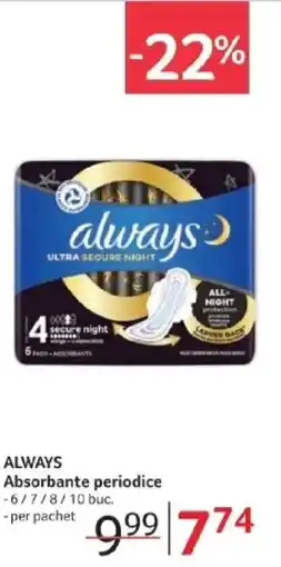 Selgros ALWAYS Absorbante periodice Ofertă