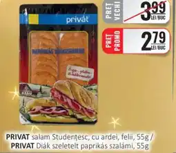 CBA PRIVAT salam Studenţesc, cu ardei, felii Ofertă
