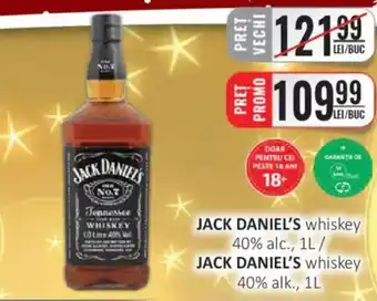 JACK DANIEL'S whiskey 40% alc.