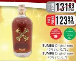 CBA BUMBU Original rom 40% alc. Ofertă