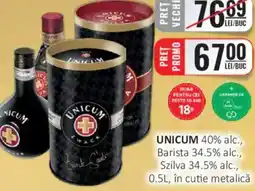CBA UNICUM 40% alc., Barista 34.5% alc. Ofertă