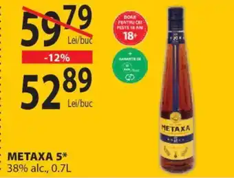 CBA Metaxa 5 38% alc. Ofertă