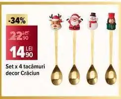 Carrefour Set x 4 tacâmuri decor Crăciun Ofertă