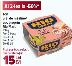 Carrefour Market Ton ulei de măsline/ suc propriu Rio Mare Ofertă