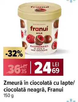 Carrefour Market Zmeură în ciocolată cu lapte ciocolată neagră, Franui Ofertă