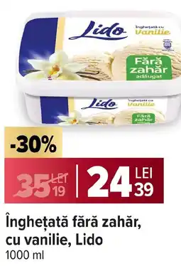 Carrefour Market Înghețată fără zahăr, cu vanilie, Lido Ofertă
