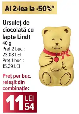 Carrefour Market Ursulet de ciocolată cu lapte Lindt Ofertă