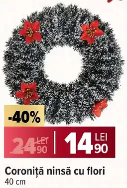 Carrefour Market Coroniță ninsă cu flori Ofertă