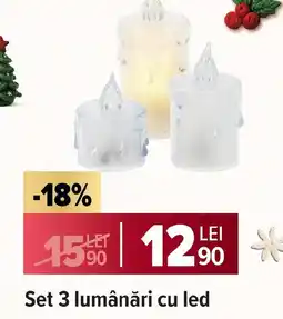 Carrefour Market Set 3 lumânări cu led Ofertă