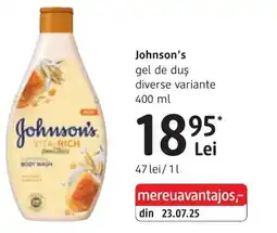DM Johnson's gel de duş Ofertă