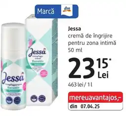 DM Jessá cremă de îngrijire pentru zona intimă Ofertă