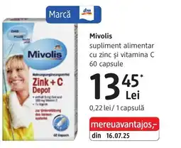 DM Mivolis supliment alimentar cu zinc şi vitamina C Ofertă